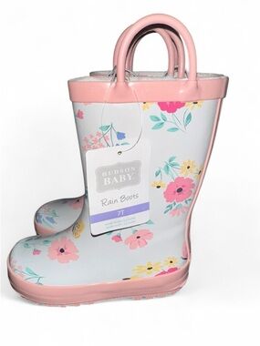 NWT Hudson Baby Girl Floral Rain Boots 7C